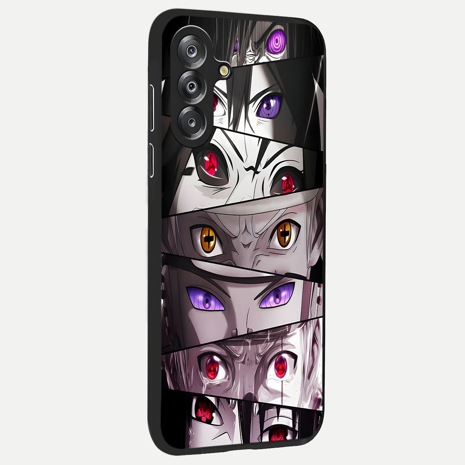 Eyes of Destiny Glass Case upright view showcasing symbolic eye artwork with dramatic artistic theme.