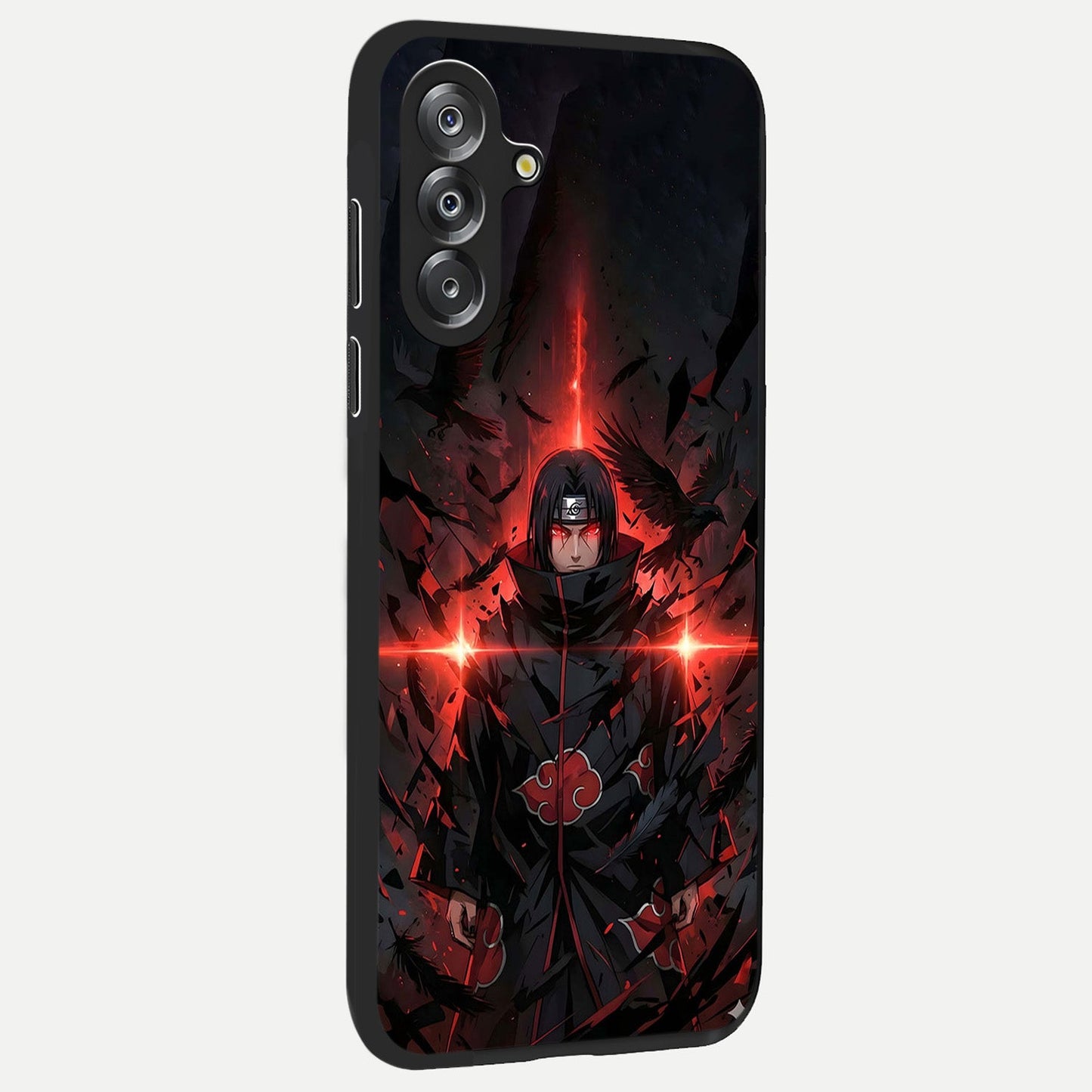 Focused Blade Discipline Glass Case upright view showcasing strong typography statement with sleek motivational theme.