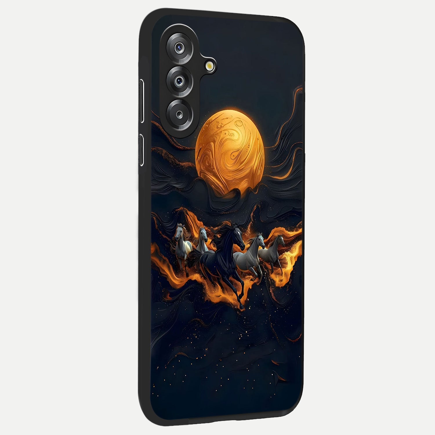 Golden Royal Heritage Glass Case upright view showcasing elegant royal artwork with classic heritage theme.