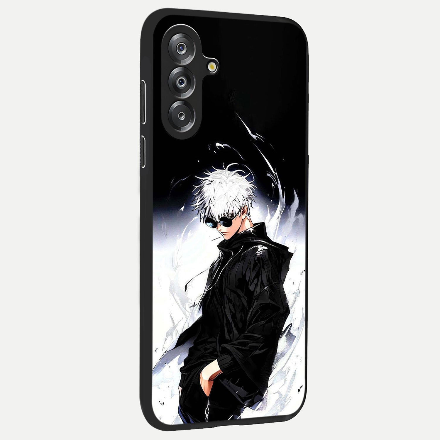 Limitless Shadow King Glass Case upright view showcasing bold shadow warrior artwork with epic fantasy theme.