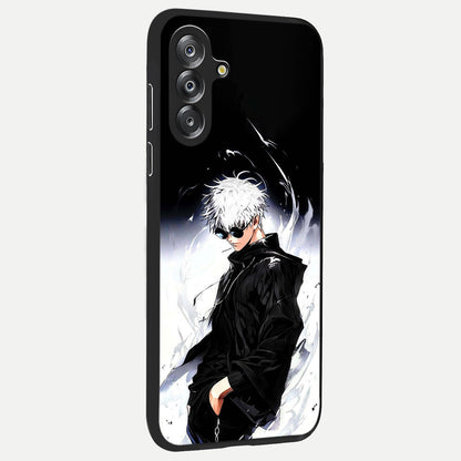 Limitless Shadow King Glass Case upright view showcasing bold shadow warrior artwork with epic fantasy theme.