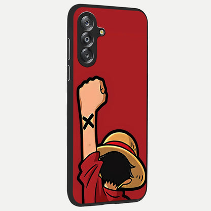Luffy X Spirit Glass Case upright view showcasing striking anime artwork with adventurous character theme.