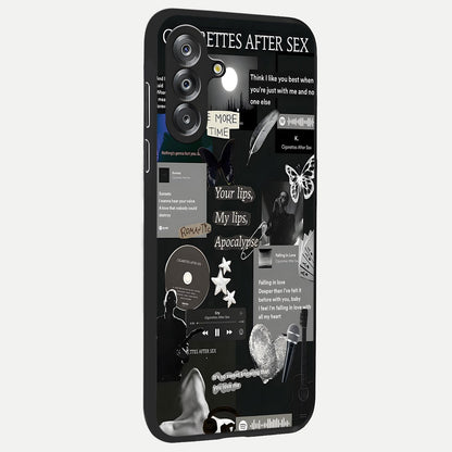 Midnight Love Echo Glass Case upright view showcasing expressive romantic artwork with dreamy midnight theme.