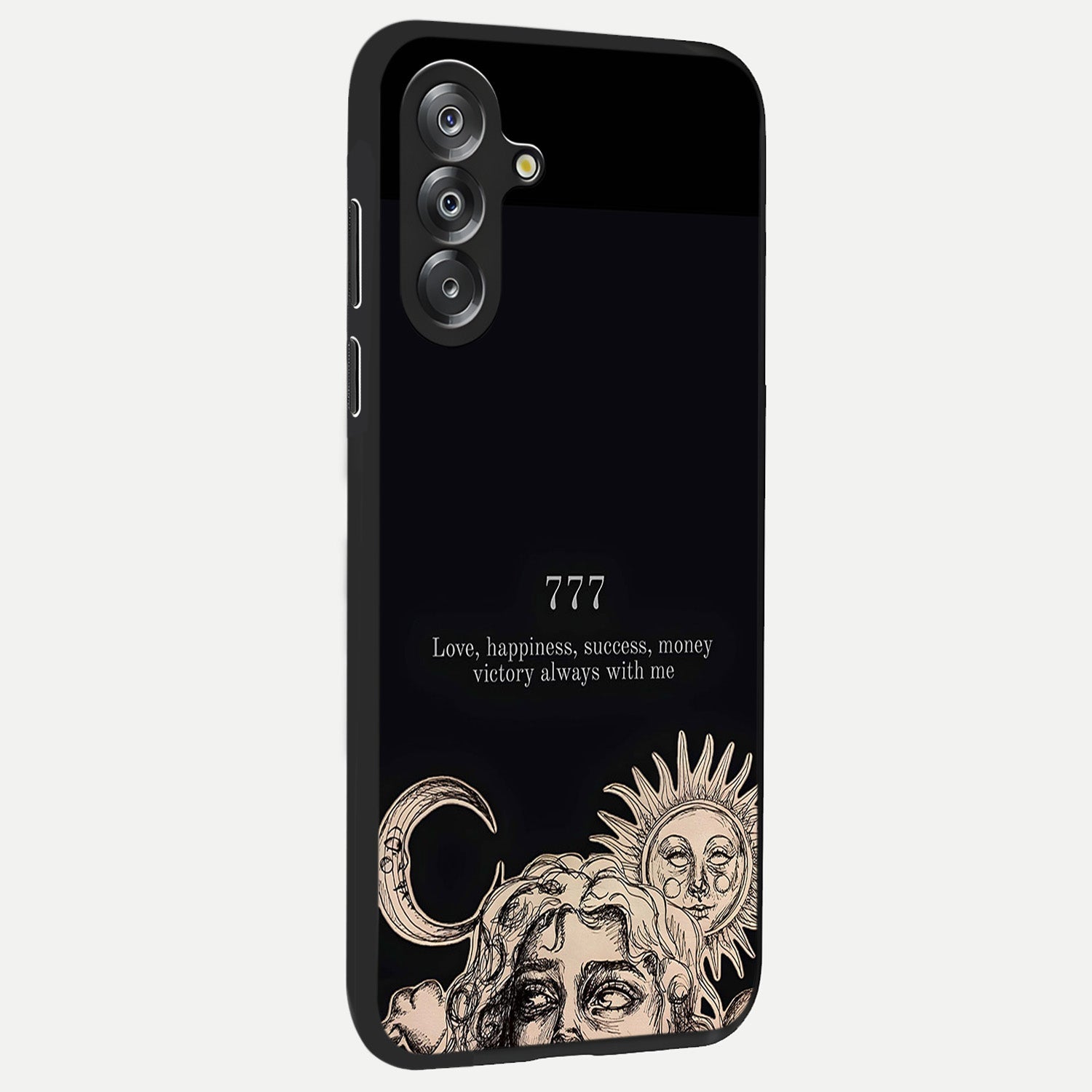 Mystic Victory Aura Glass Case upright view showcasing powerful victory themed artwork with spiritual energy vibe.