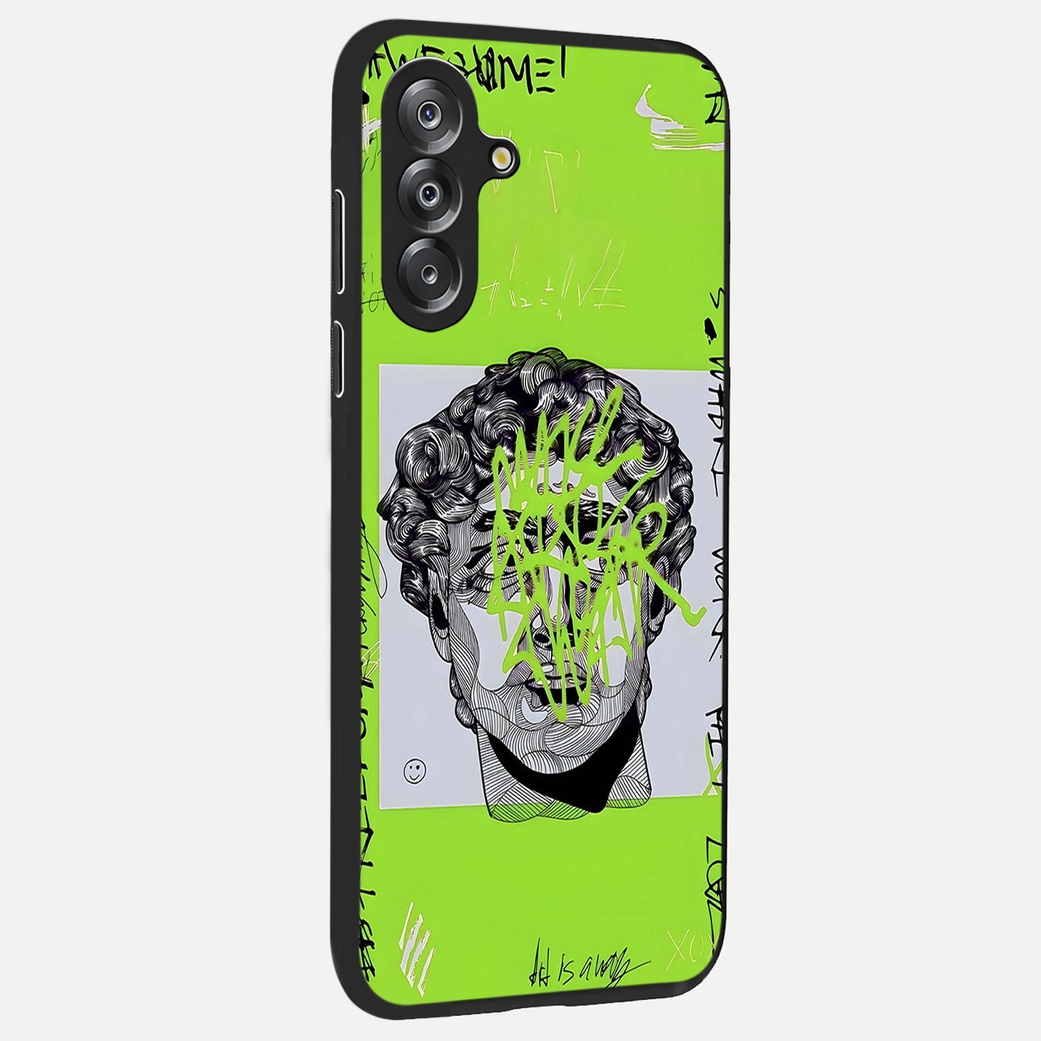 Neo Graffiti Rebellion Glass Case upright view showcasing colorful graffiti artwork with bold modern street style.
