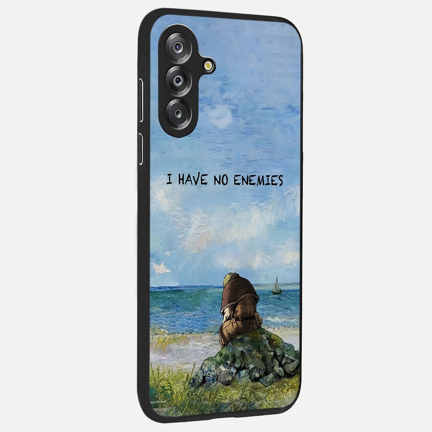 Peace Beyond War Glass Case upright view showcasing powerful peace symbol artwork with inspirational theme.