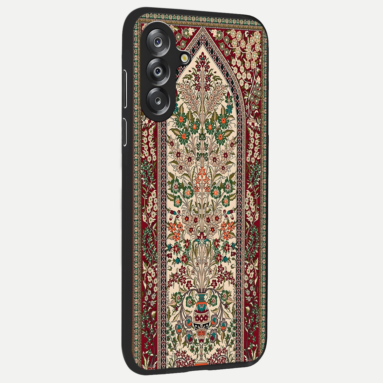 Persian Inspired Glass Case upright view showcasing decorative Persian artwork with rich heritage theme.