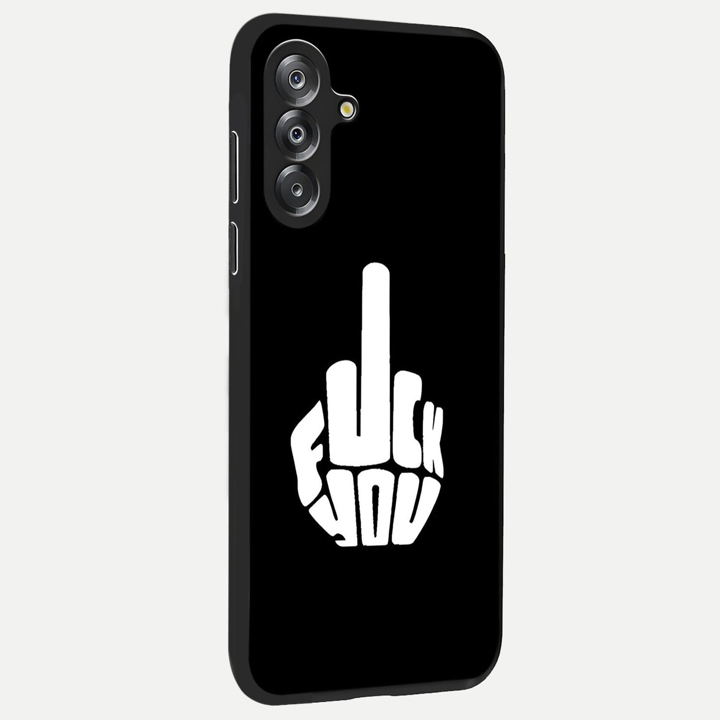 Rebel Mode On Glass Case upright view showcasing striking statement artwork with bold rebellious theme.