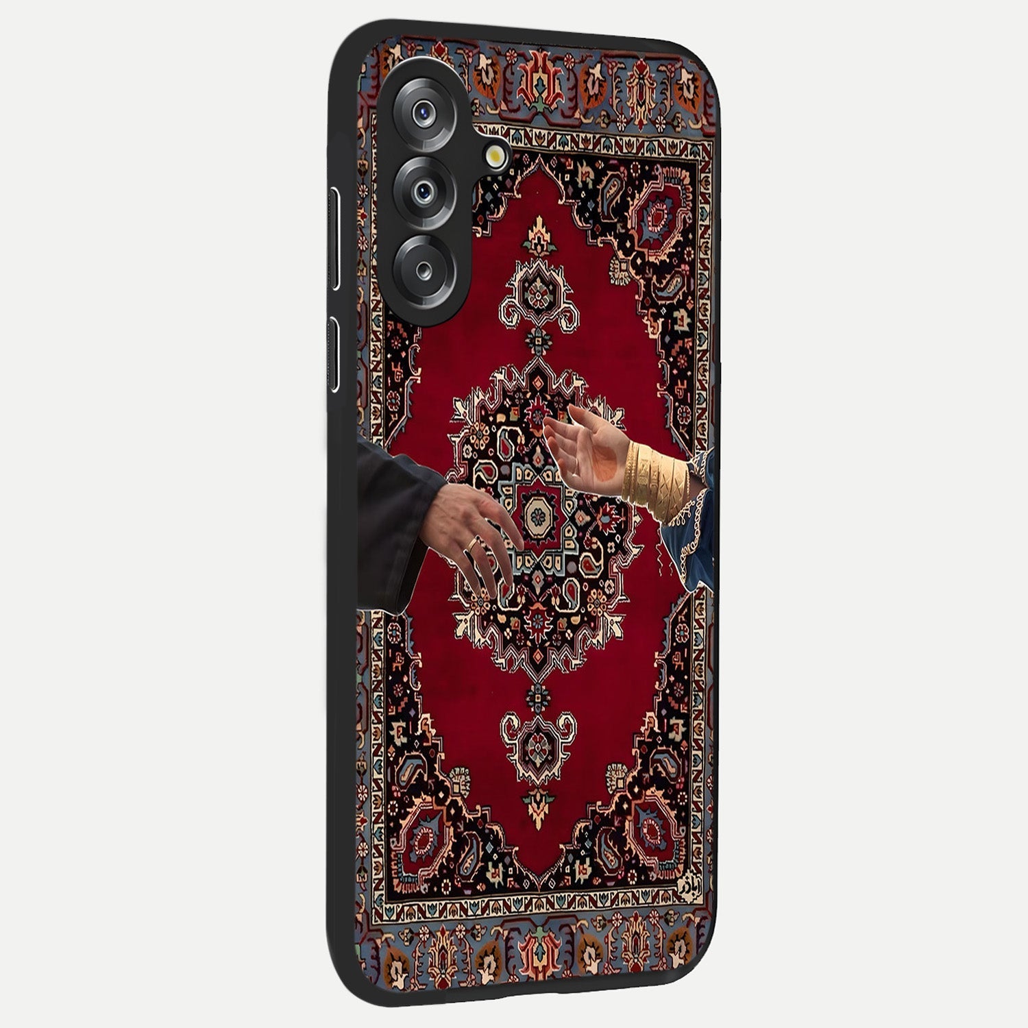 Royal Touch Reach Glass Case upright view showcasing stylish royal inspired artwork with graceful theme.