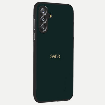 Sabr Minimal Patience Glass Case upright view showcasing calm minimalist artwork with motivational patience theme.