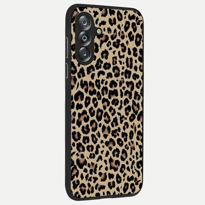 Savage Chic Pattern Glass Case upright view showcasing trendy decorative artwork with edgy fashion theme.