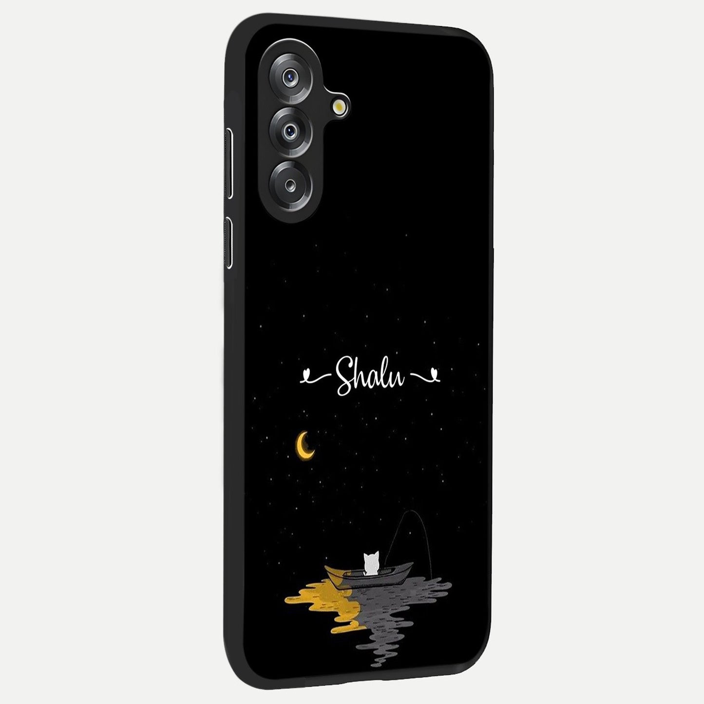 Silent Night Row Glass Case upright view showcasing tranquil night artwork with serene landscape theme.