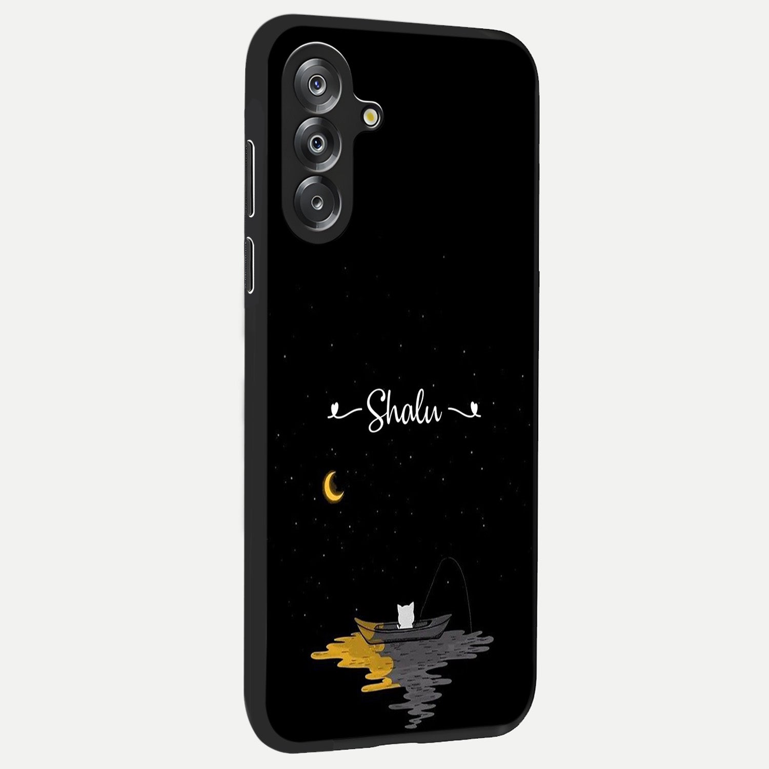 Silent Night Row Glass Case upright view showcasing tranquil night artwork with serene landscape theme.
