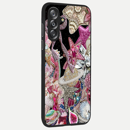 Starlit Jewel Dream Glass Case upright view showcasing radiant star inspired artwork with magical night theme.