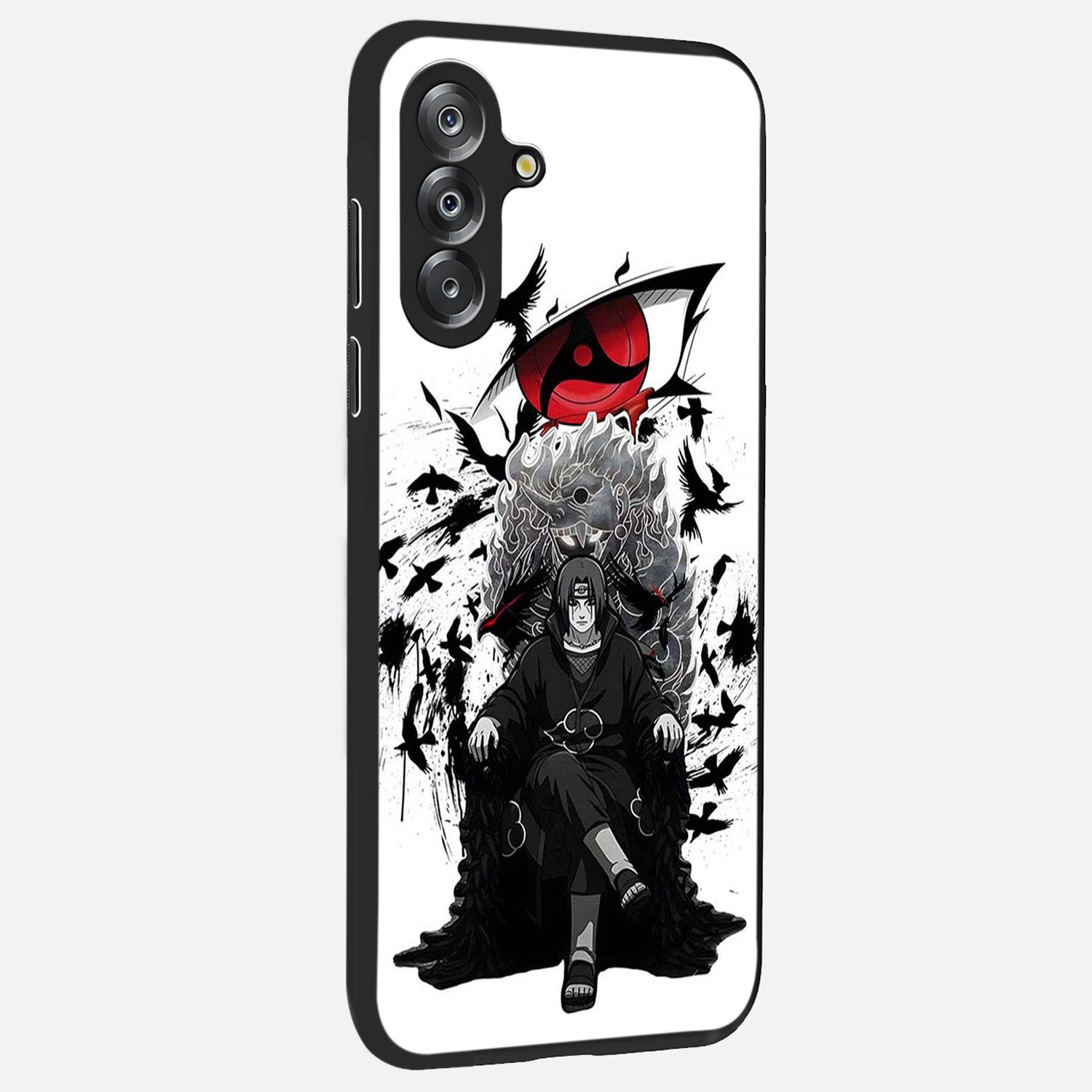 Uchiha Shadow Throne Glass Case upright view showcasing magical underwater galaxy artwork with vibrant cosmic theme.