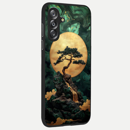 Zen Moon Rise Glass Case upright view showcasing serene moon artwork with tranquil night theme.