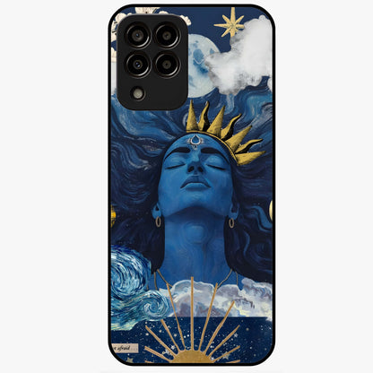 Aesthetic Lord Shiva Glass Case showing flat back view with divine Shiva artwork and glossy glass finish.