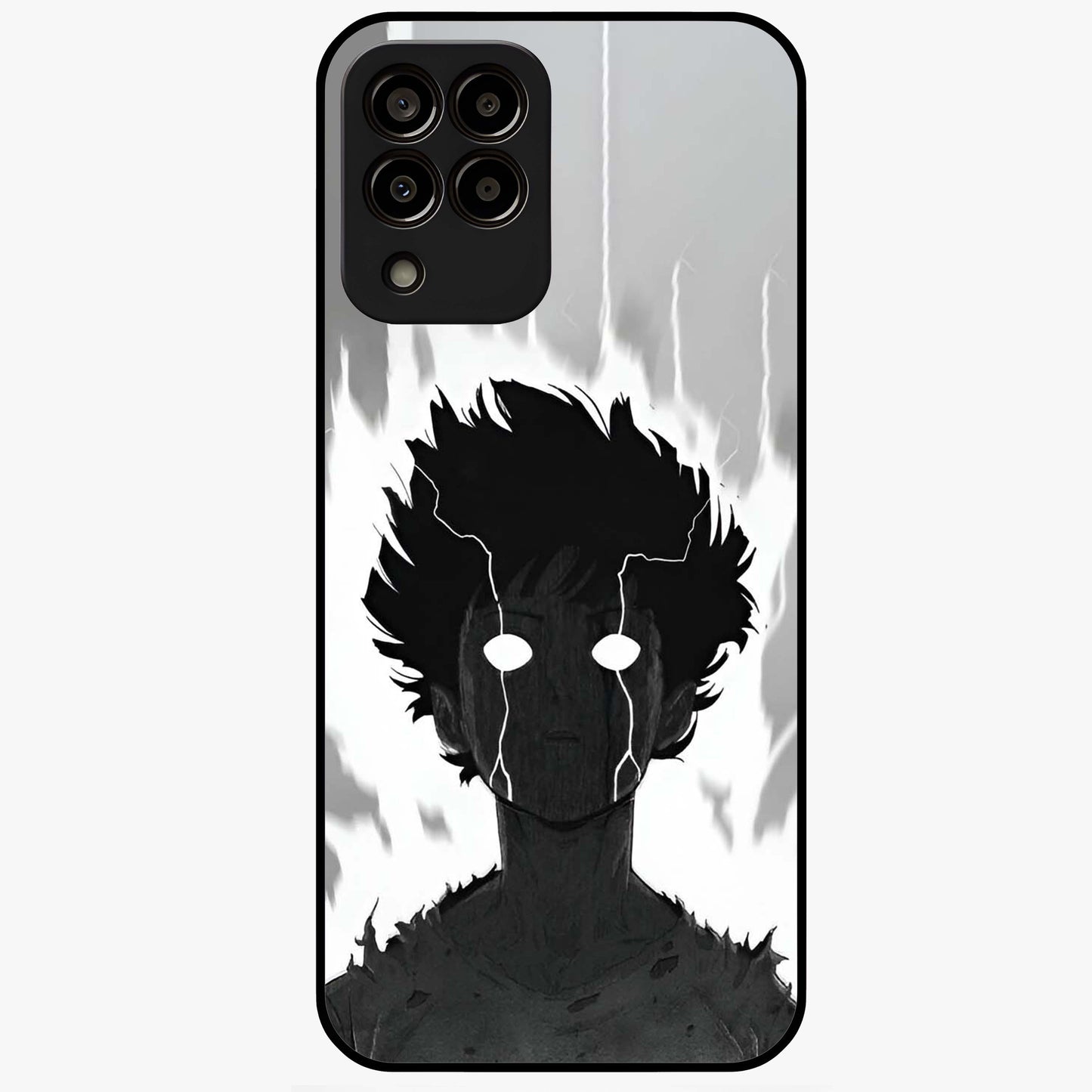 Awakened Inner Rage Glass Case showing flat back view with intense artistic artwork and glossy glass finish.
