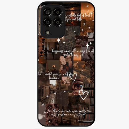 Bittersweet Aesthetic Chaos Glass Case showing flat back view with artistic chaotic aesthetic design and glossy glass finish.