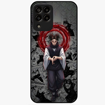 Cursed Ritual Ascension Glass Case showing flat back view with dark ritual themed artwork and glossy glass finish.