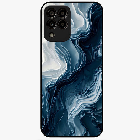 Ethereal Paper Marble Glass Case showing flat back view with soft marble paper texture artwork and glossy glass finish.