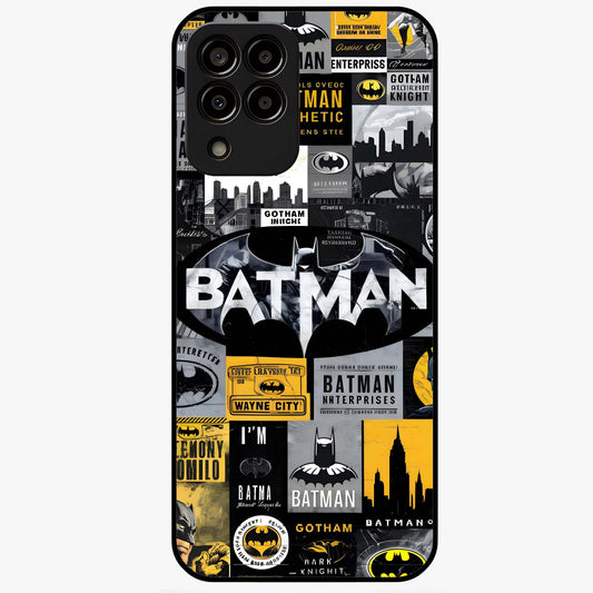 Knight Gotham Rise Glass Case showing flat back view with dark hero inspired artwork and glossy glass finish.