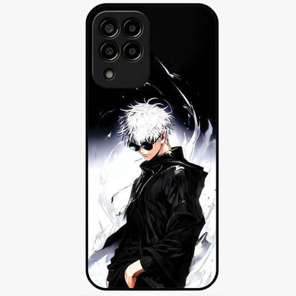 Limitless Shadow King Glass Case showing flat back view with powerful shadow warrior artwork and glossy glass finish.
