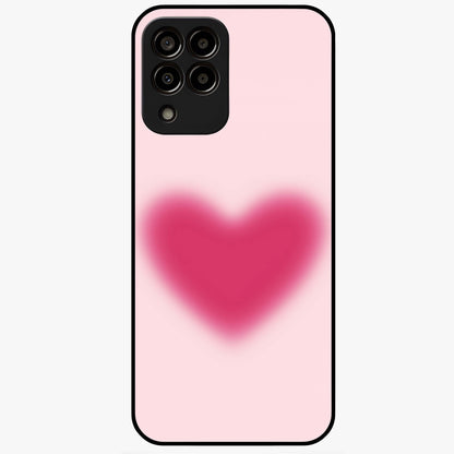 Pink Aura Heart Glass Case showing flat back view with glowing heart artwork and glossy glass finish.
