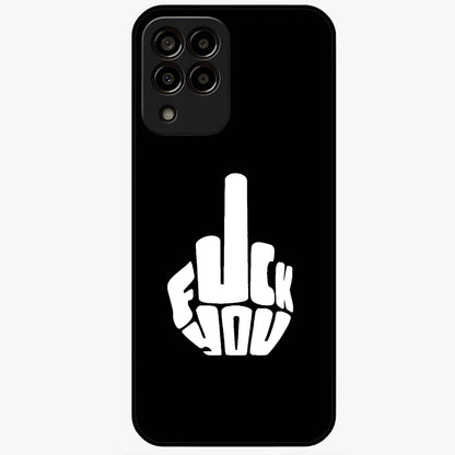 Rebel Mode On Glass Case showing flat back view with bold rebellious typography artwork and glossy glass finish.