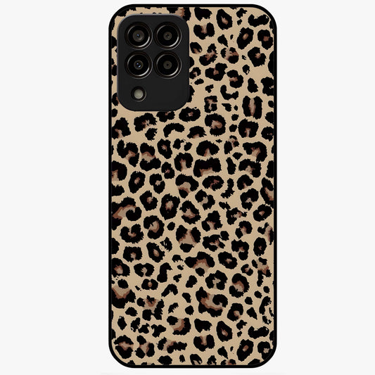 Savage Chic Pattern Glass Case showing flat back view with stylish patterned artwork and glossy glass finish.