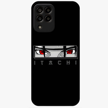Scarlet Gaze Dominance Glass Case showing flat back view with striking red themed artwork and glossy glass finish.