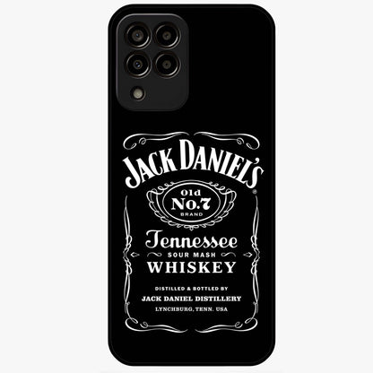 Vintage Whiskey Heritage Glass Case showing flat back view with classic whiskey inspired artwork and glossy glass finish.