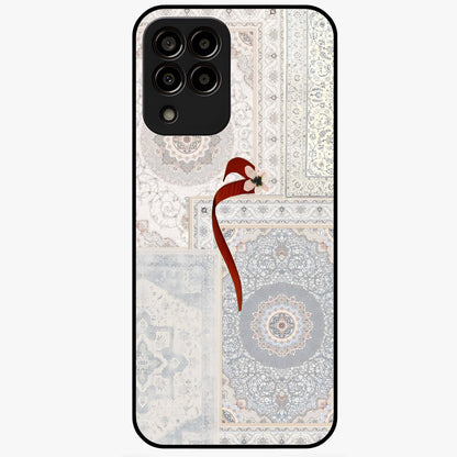 White Aesthetic Bow Glass Case showing flat back view with minimal bow artwork and glossy glass finish.