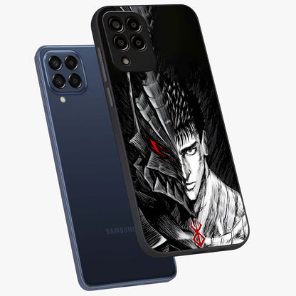 Berserker Blood Oath Glass Case displayed in angled mockup highlighting dark fantasy graphic design and powerful theme.