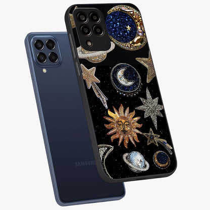 Celestial Gem Constellations Glass Case displayed in angled mockup highlighting gemstone inspired constellation design.