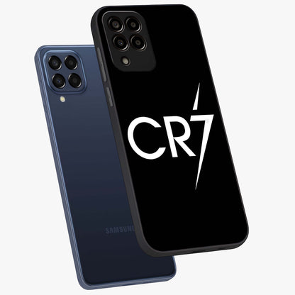Cr7 Elite Strike Glass Case displayed in angled mockup highlighting powerful sports graphic with bold athletic theme.