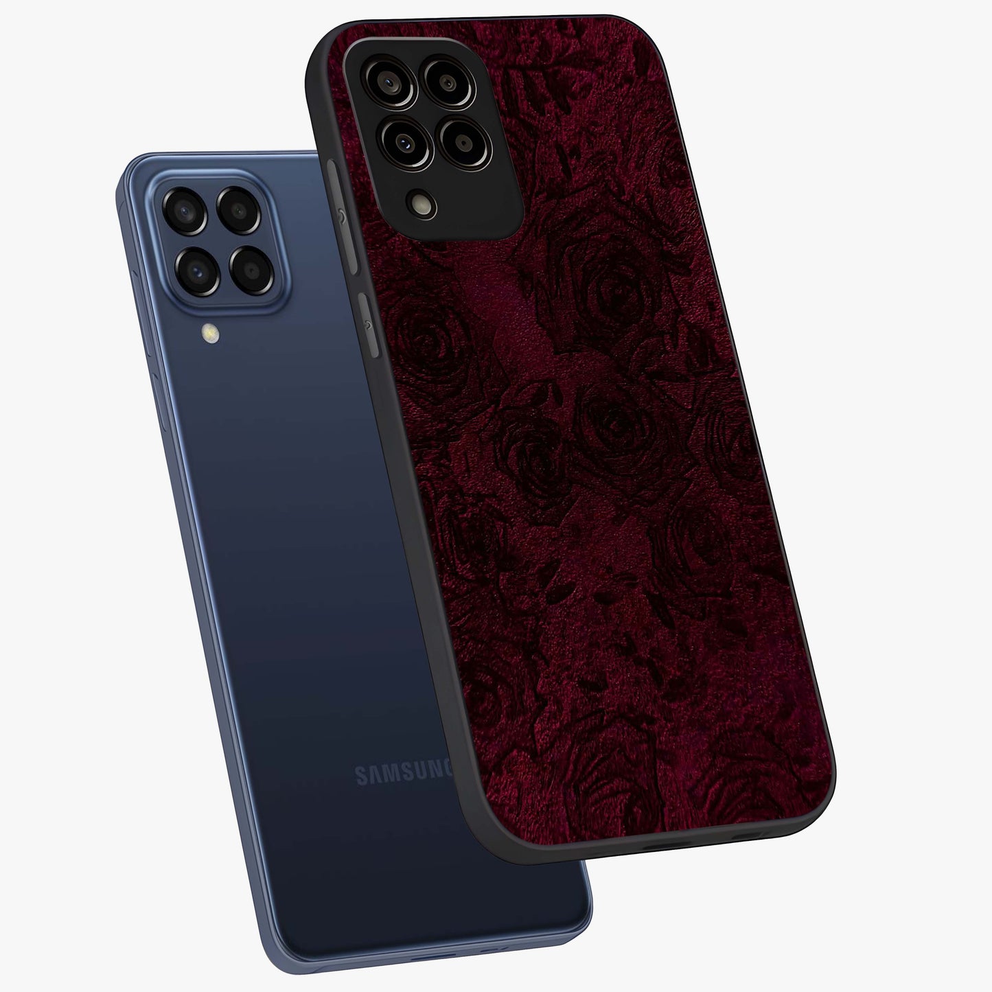 Crimson Fade Flow Glass Case displayed in angled mockup highlighting smooth gradient design with modern aesthetic style.