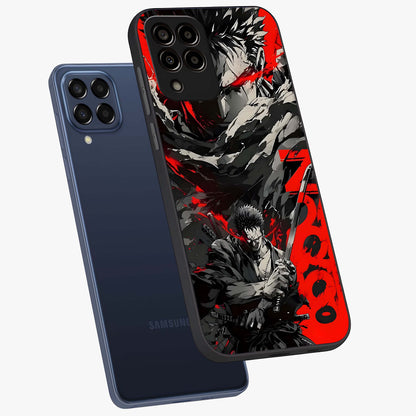 Demon Sword Resolve Glass Case displayed in angled mockup highlighting powerful demon sword illustration with dark fantasy aesthetic.