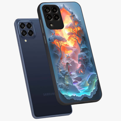 Glow Forest Portal Glass Case displayed in angled mockup highlighting mystical forest design with magical glowing aesthetic.
