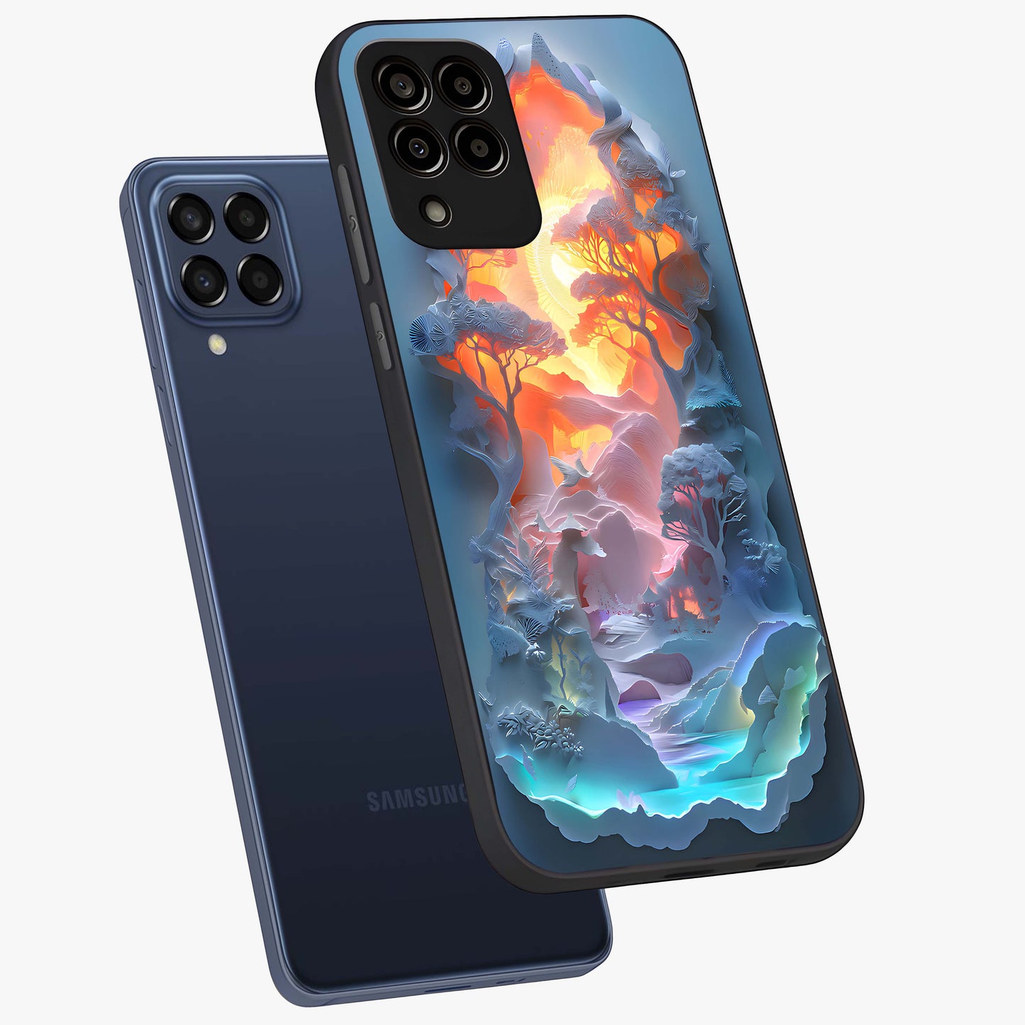 Glow Forest Portal Glass Case displayed in angled mockup highlighting mystical forest design with magical glowing aesthetic.