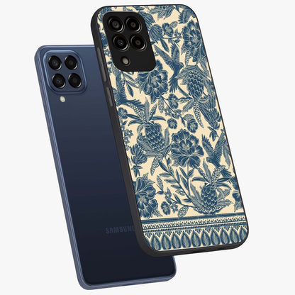 Heirloom Wild Bloom Glass Case displayed in angled mockup highlighting botanical bloom design with classic aesthetic style.