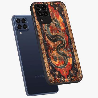 Inferno Dragon Soul Glass Case displayed in angled mockup highlighting powerful dragon illustration with inferno aesthetic.