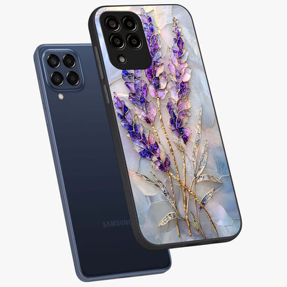 Lavender Dream Glow Glass Case displayed in angled mockup highlighting dreamy purple glow design with soft artistic style.