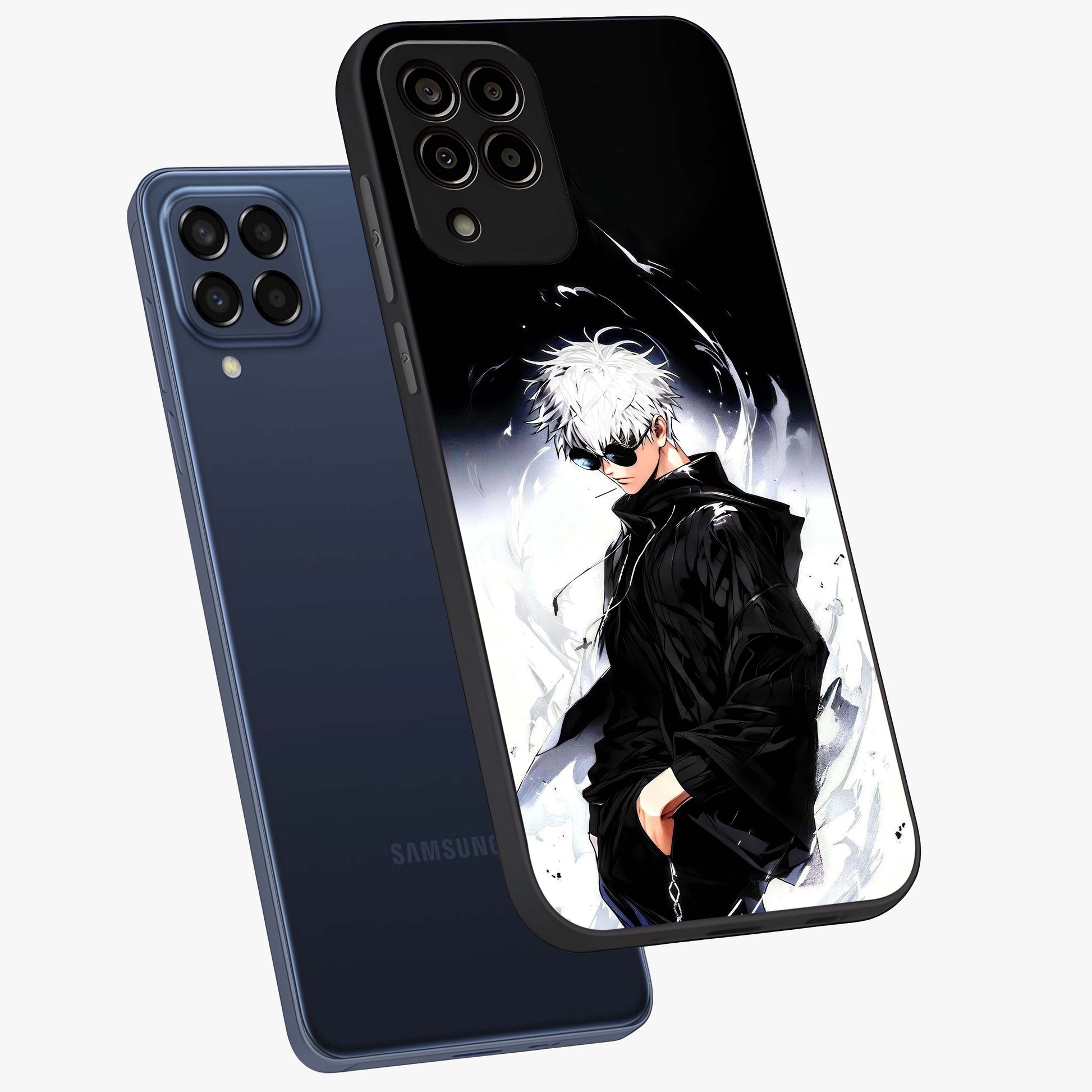 Limitless Shadow King Glass Case displayed in angled mockup highlighting dramatic dark hero design with intense aesthetic.