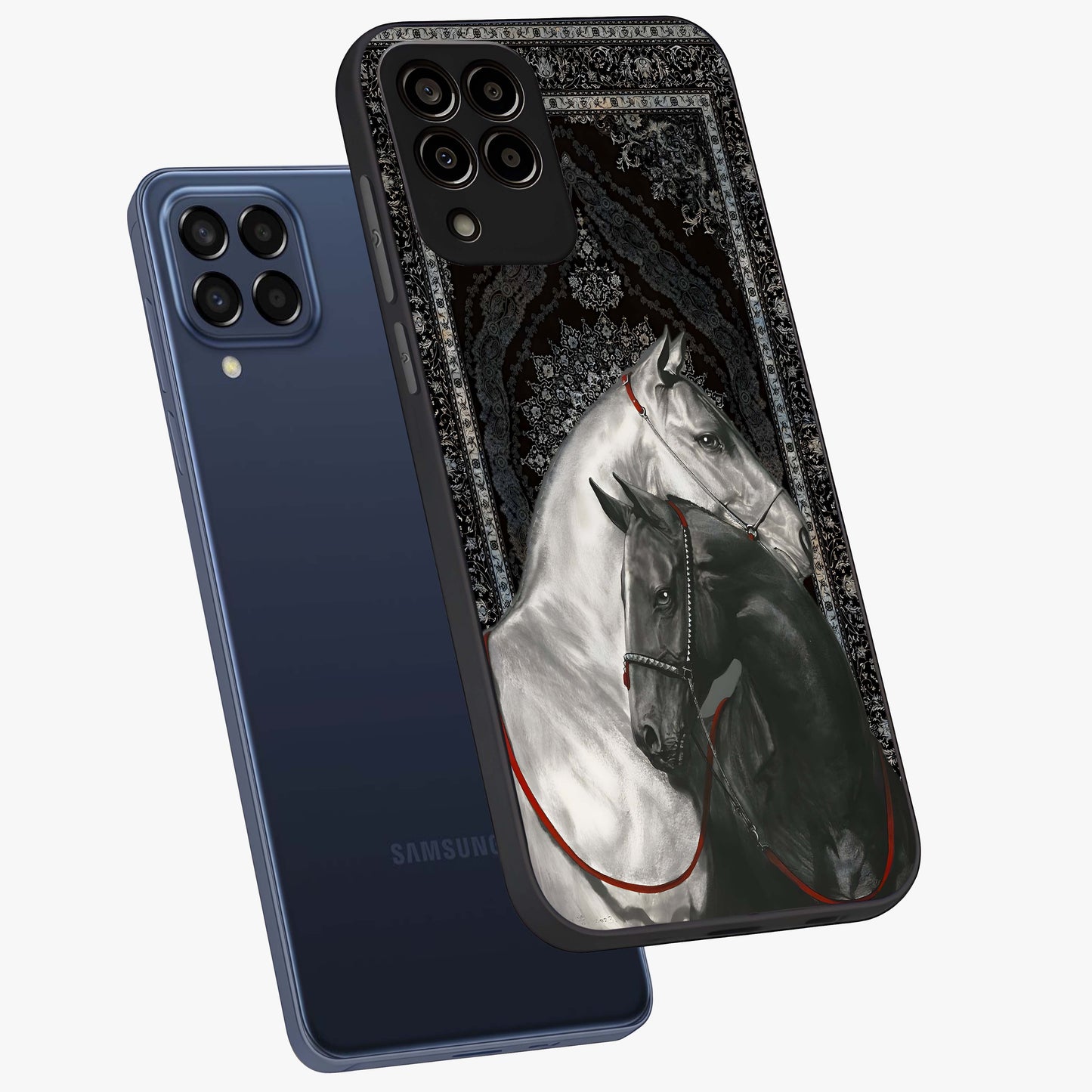 Majestic Ride Legacy Glass Case displayed in angled mockup highlighting sleek vehicle design with bold racing aesthetic.