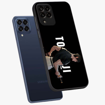Midnight Blade Resolve Glass Case displayed in angled mockup highlighting powerful blade illustration with dramatic dark aesthetic.