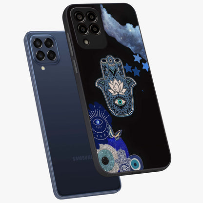 Mystic Hand Aura Glass Case displayed in angled mockup highlighting magical aura design with spiritual aesthetic style.
