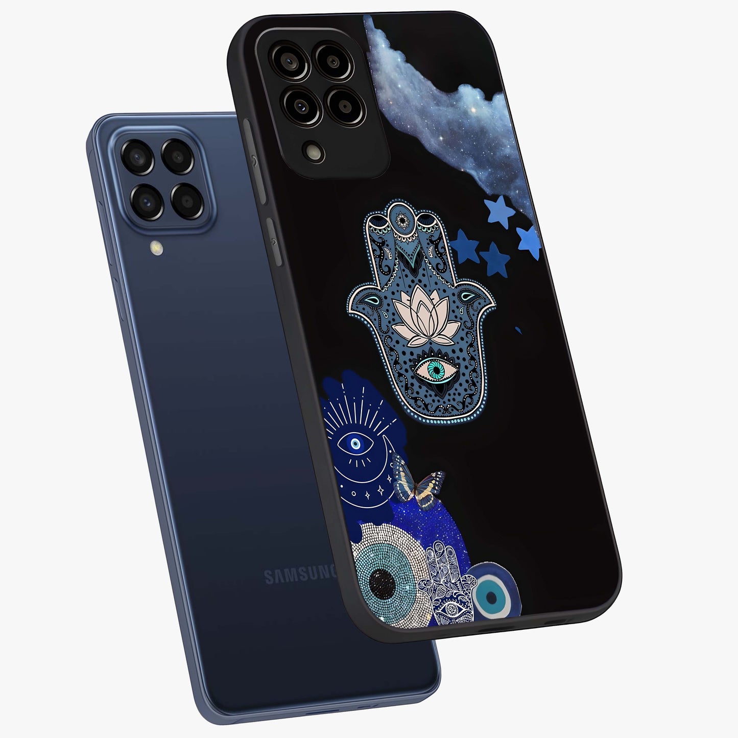 Mystic Hand Aura Glass Case displayed in angled mockup highlighting magical aura design with spiritual aesthetic style.