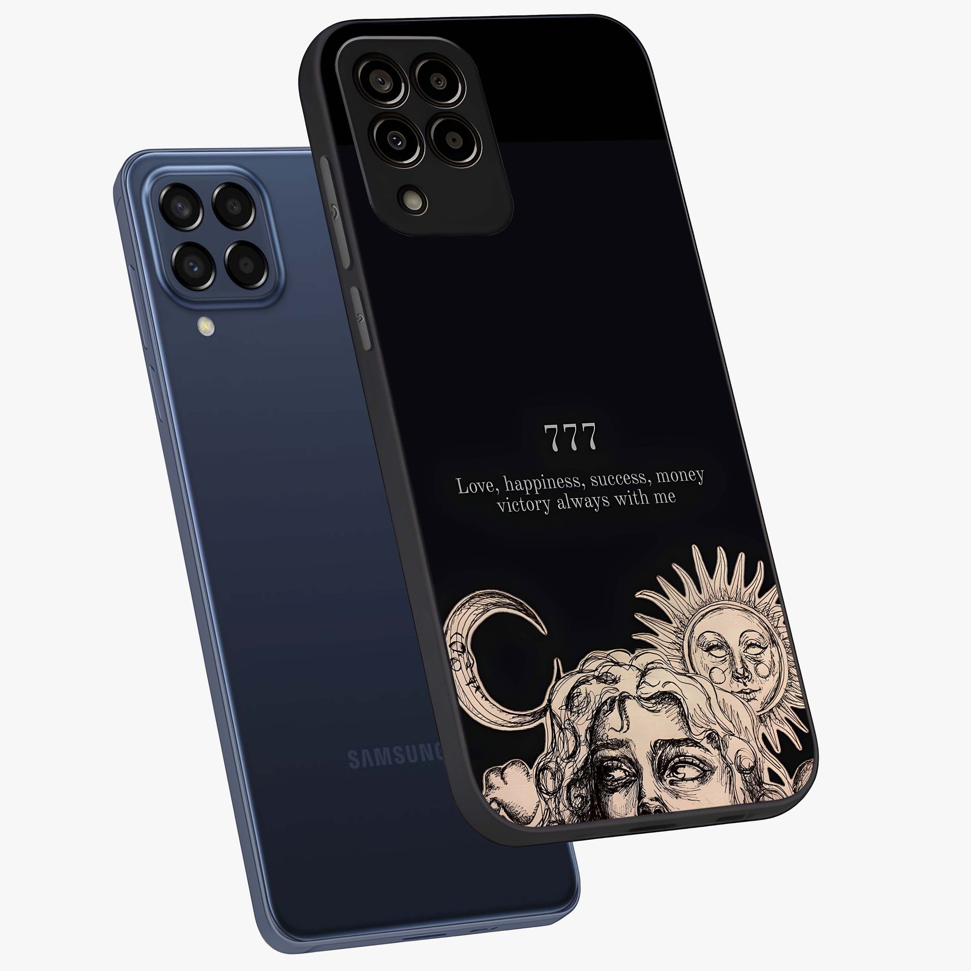 Mystic Victory Aura Glass Case displayed in angled mockup highlighting energetic aura design with bold mystical aesthetic.