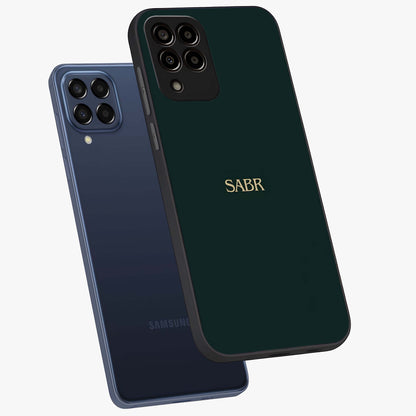 Sabr Minimal Patience Glass Case displayed in angled mockup highlighting simple inspirational design with clean aesthetic style.